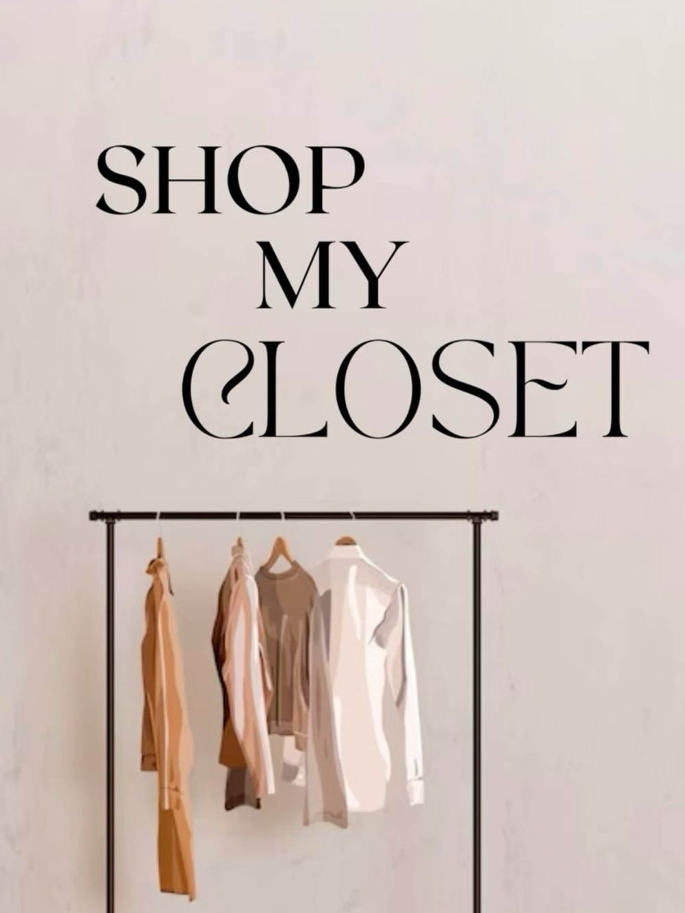 Neutral Tops and Dresses Clothing Rack - Beige, Cream, Tan
